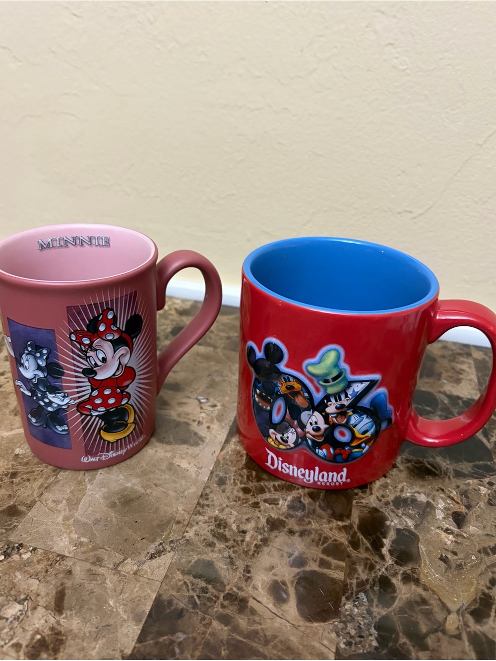 2 Disney collectible ceramic cups -  Disneyland and Walt Disney World